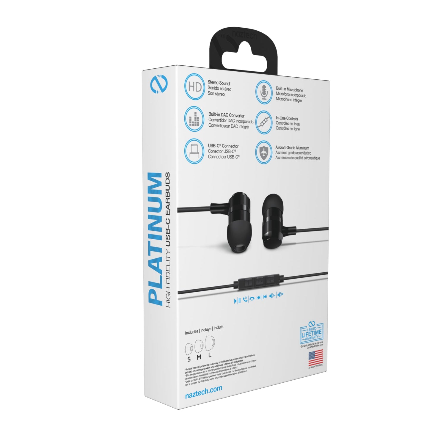Naztech USB-C Metal Earphones Jupiter Gear Home