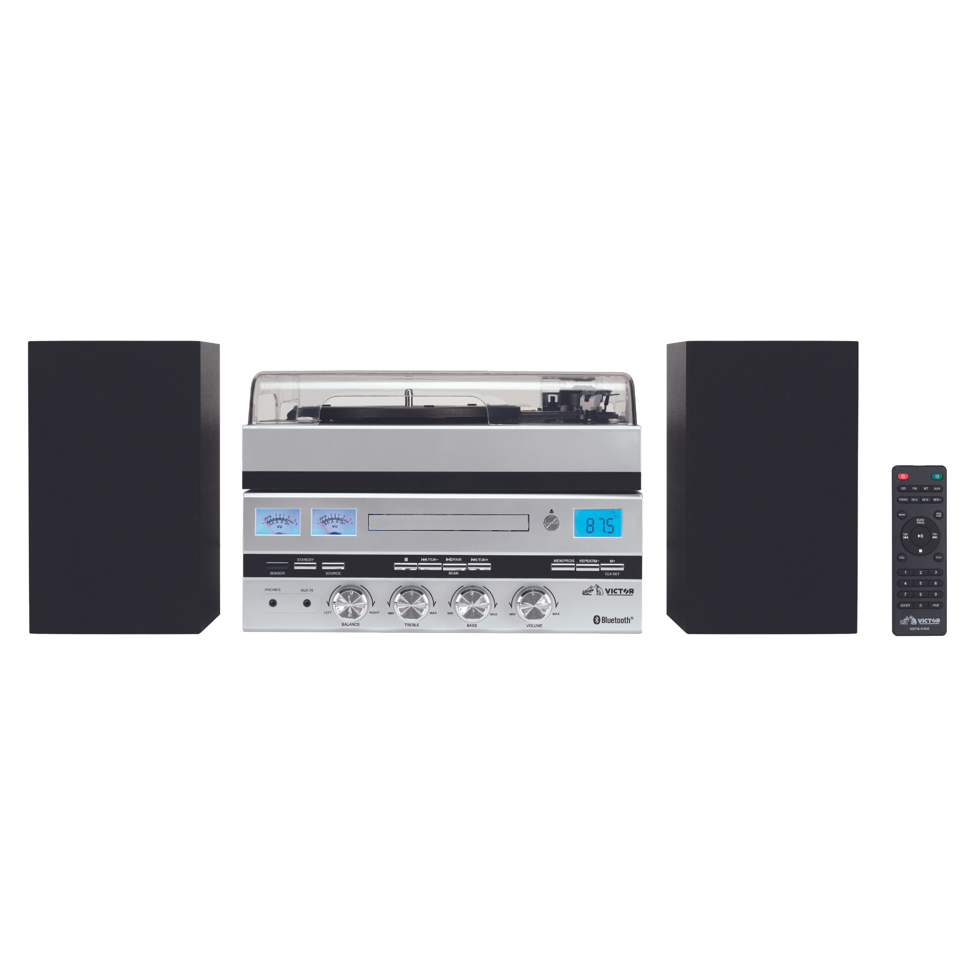 Victor Geneva 5-in-1 Desktop Music Center w Streaming Capabilities and FM Radio Jupiter Gear Home