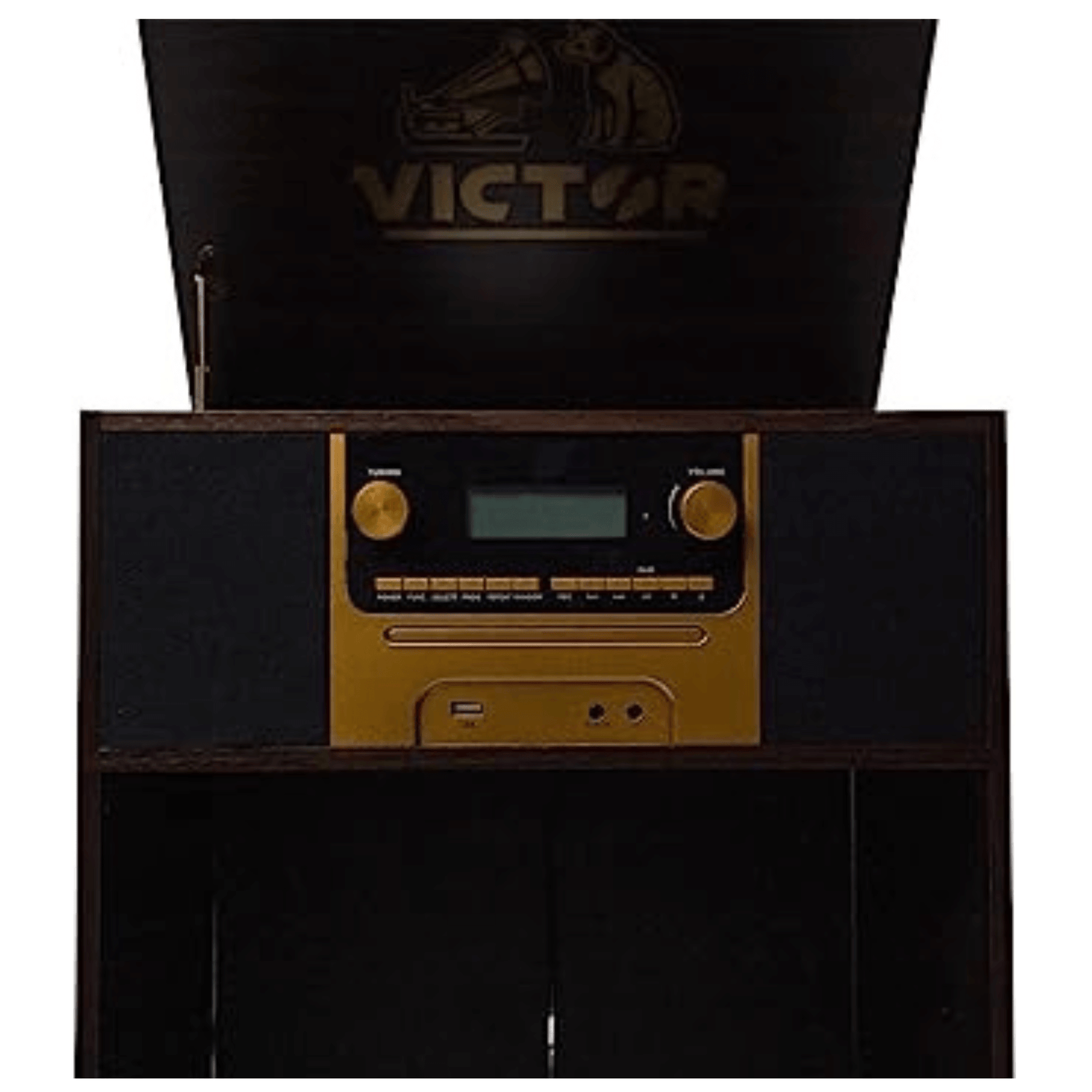 Victor Boyleston 7-in-1 3-Speed Turntable Music Center Espresso -  Refurbished Jupiter Gear Home