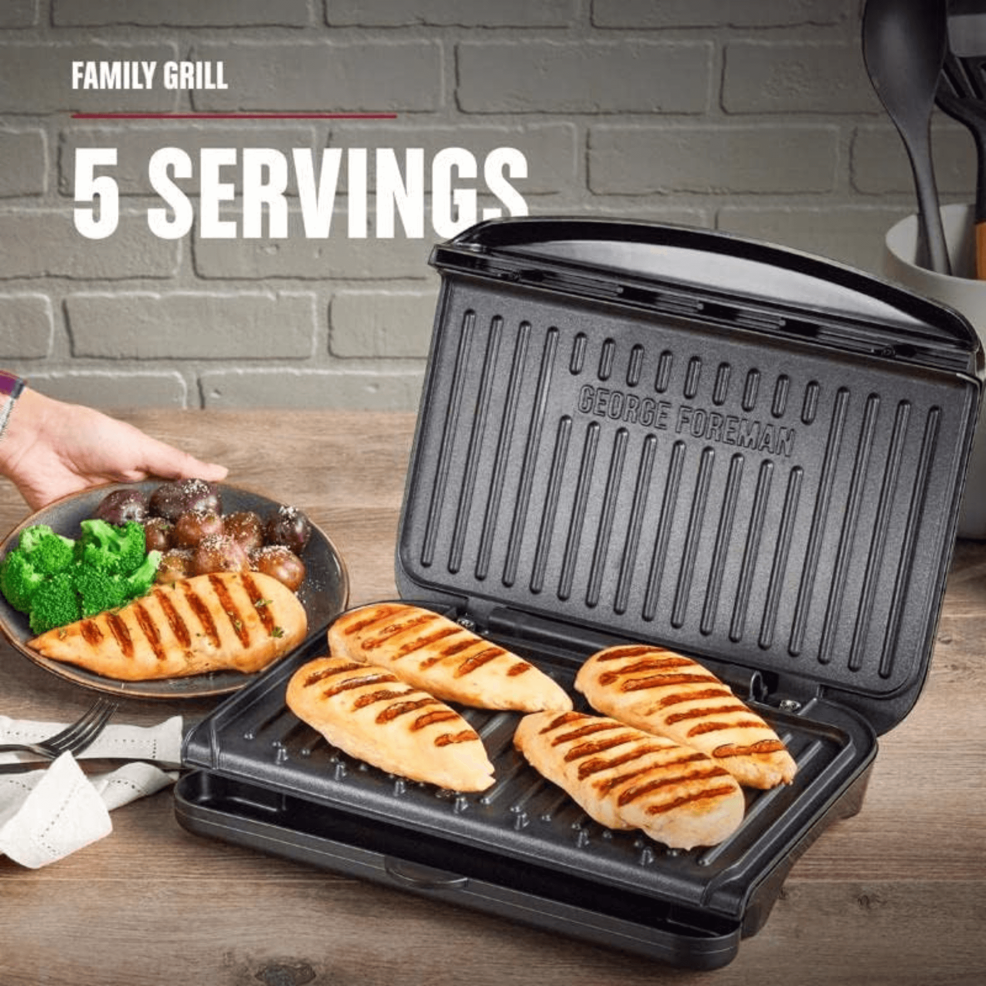 George Foreman 5-Serving Classic Plate Electric Indoor Grill and Panini Press Jupiter Gear Home