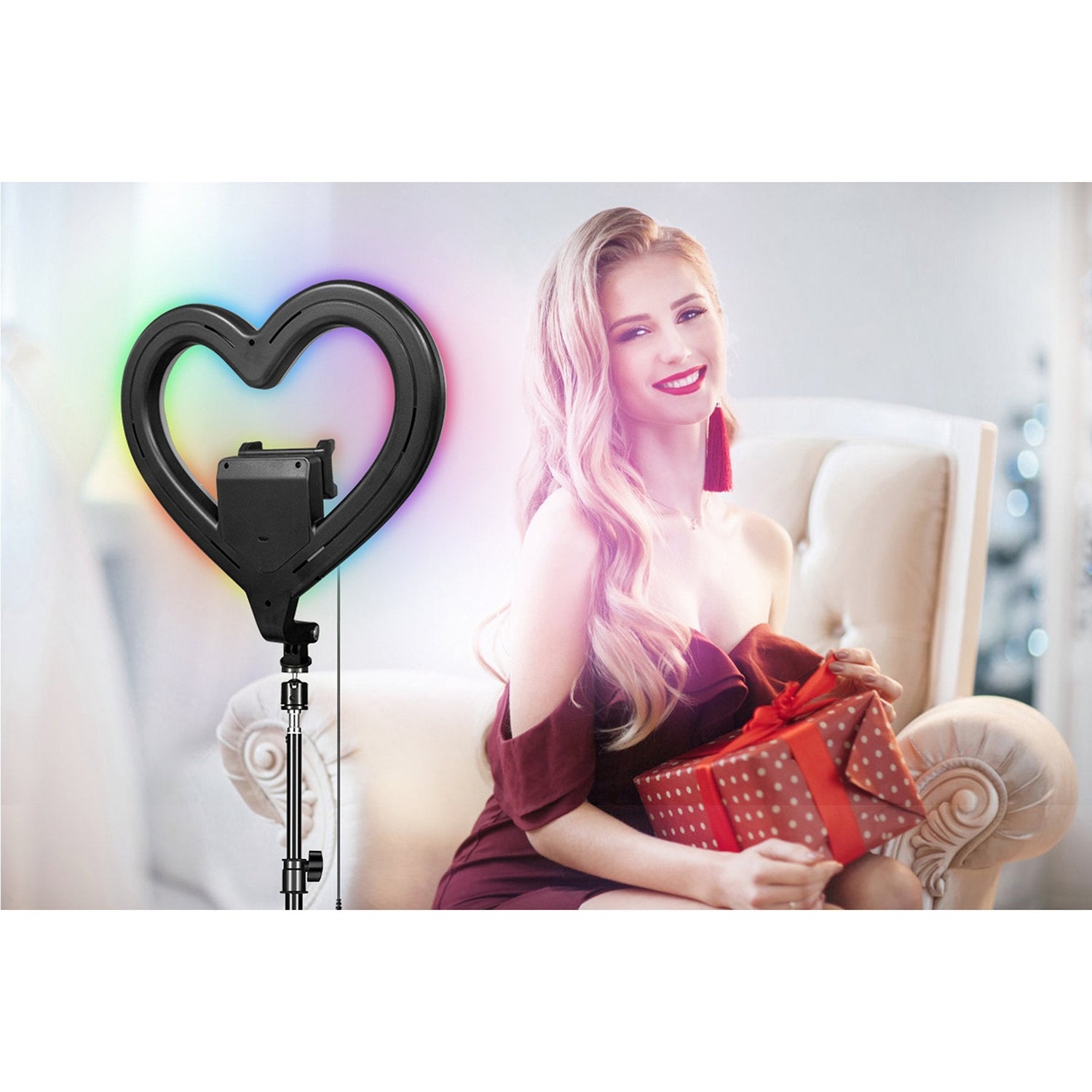 Supersonic PRO Live Stream 10” Heart Ring Light with RGB Jupiter Gear Home