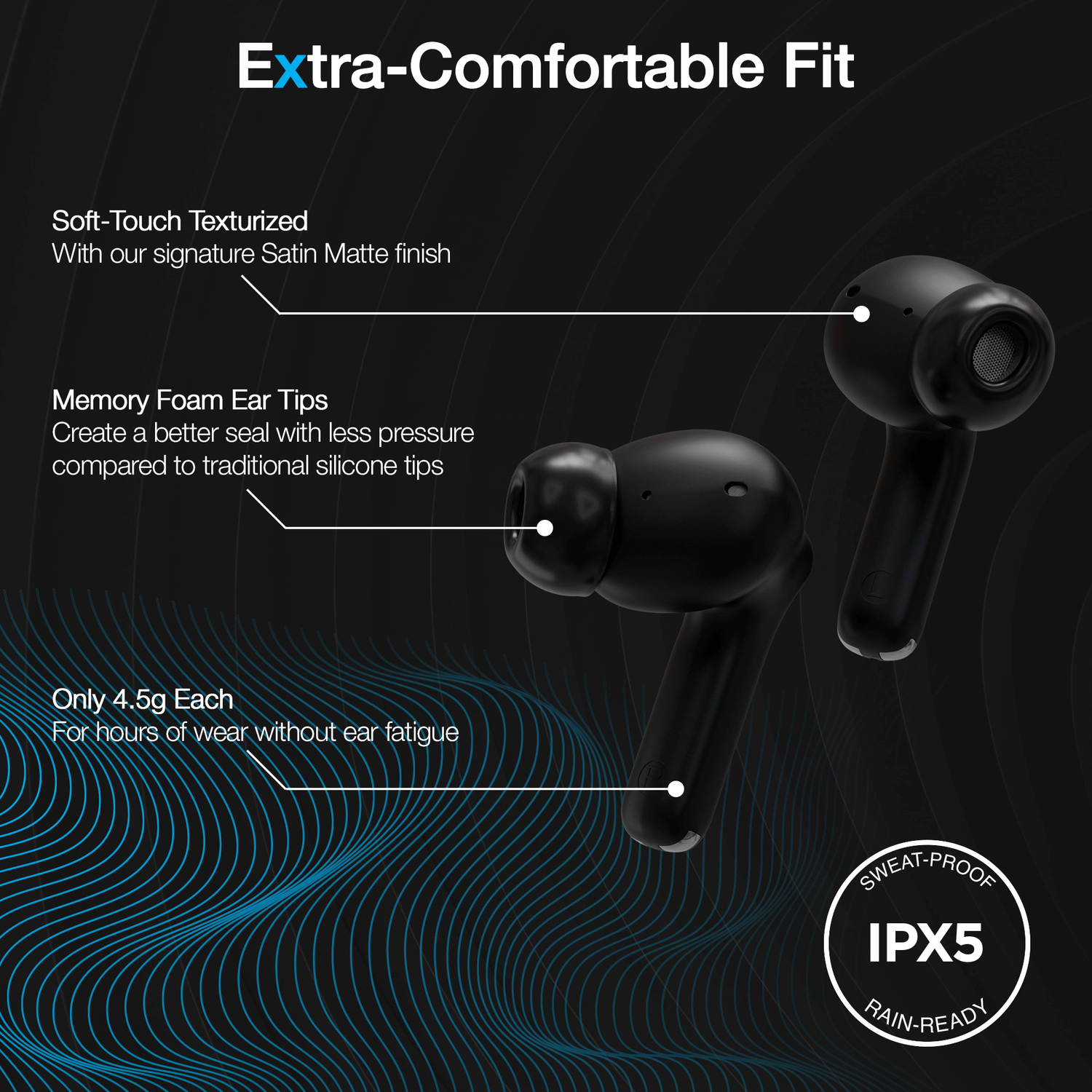Naztech Xpods ANC Active Noise Cancelling True Wireless Earbuds with Wireless Charging Case Jupiter Gear Home