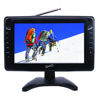 Supersonic 10" Portable Digital LED TV with USB &amp; SD Inputs, 12 Volt ACDC Compatible Handheld Television (SC-2810) Jupiter Gear Home