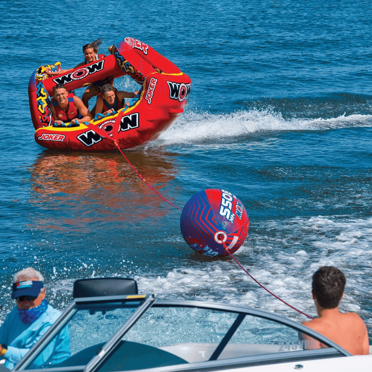 WOW Watersports Tow Boss for 1-4-person Towables, Absorbs Shock and Reduces Rope Spray Jupiter Gear Home