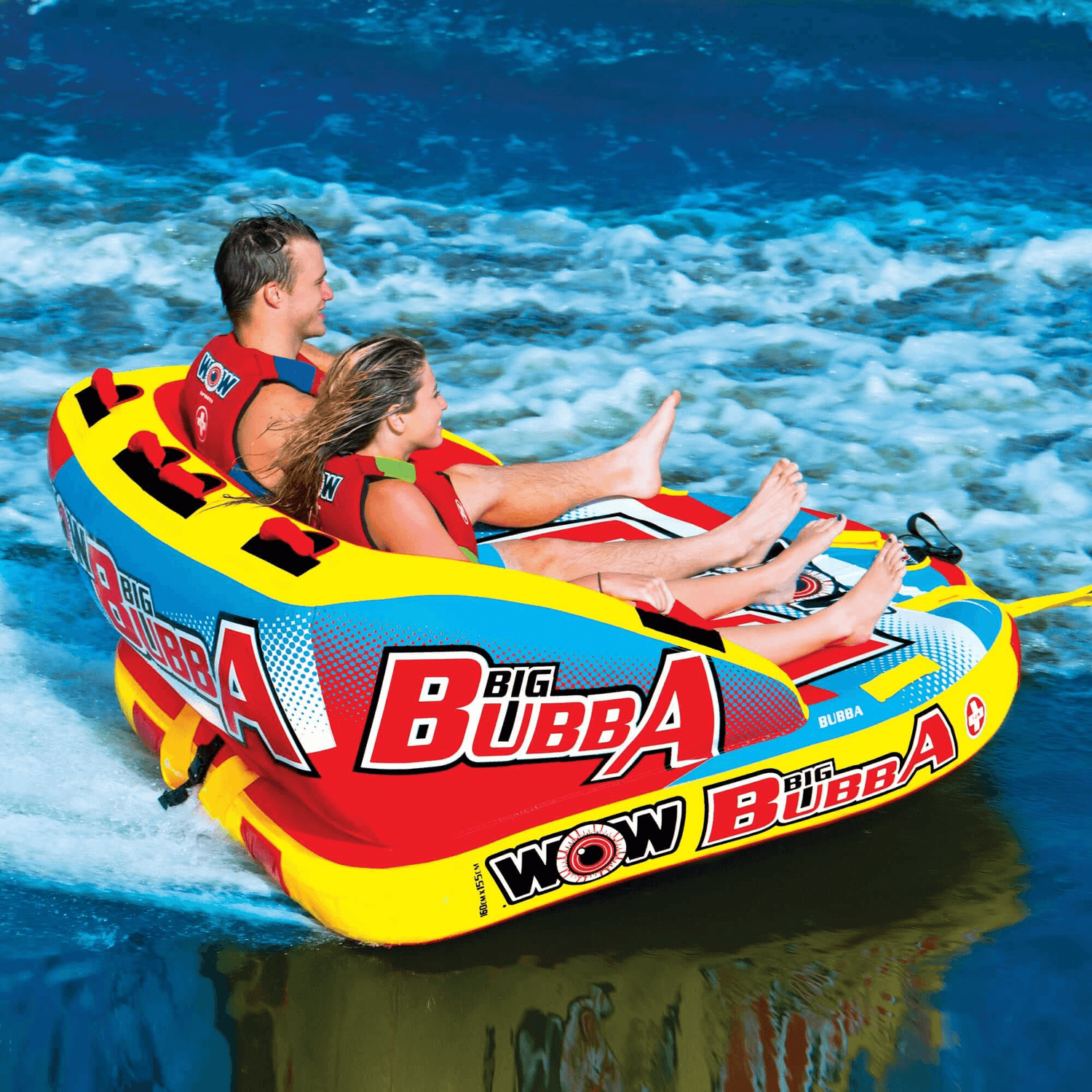 WOW Watersports Big Bubba Hi Vis 2 Person Towable Water Tube For River and Lake Jupiter Gear Home