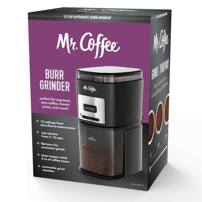 Mr. Coffee Burr Mill Large-Capacity Automatic Coffee Grinder with 12 Custom Grinders Jupiter Gear Home