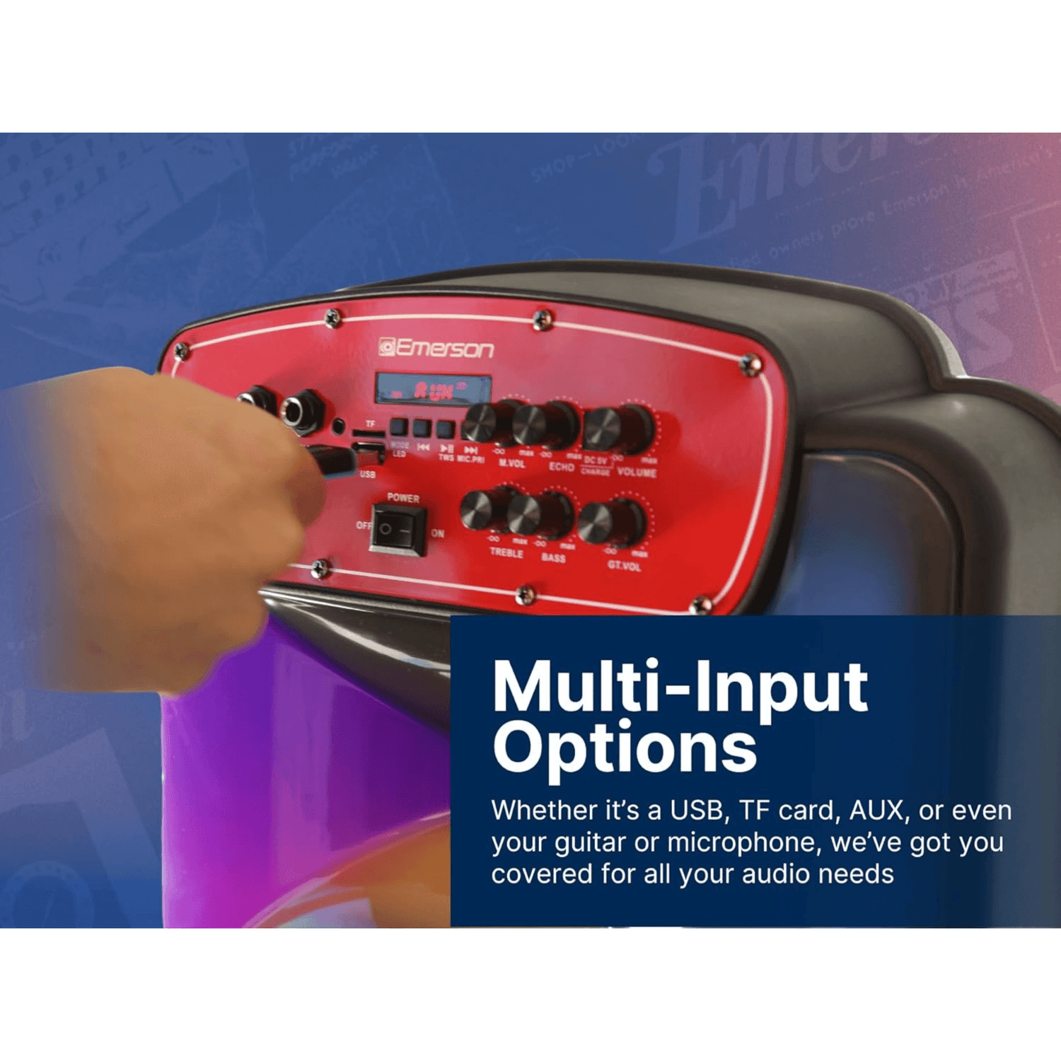 Emerson Portable Bluetooth 15" Party Speaker with Flame Lighting Jupiter Gear Home