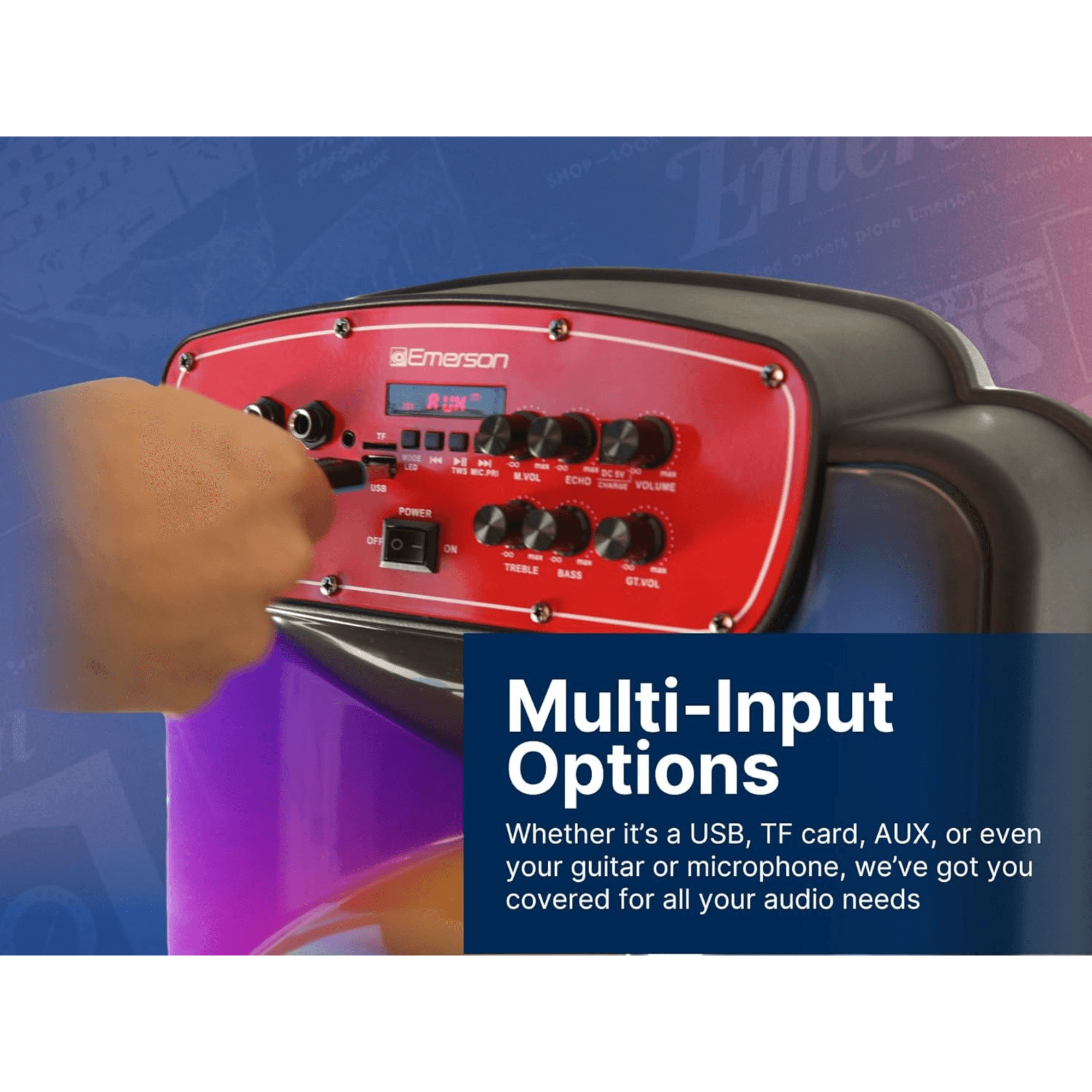 Emerson Portable Bluetooth 15" Party Speaker with Flame Lighting Jupiter Gear Home