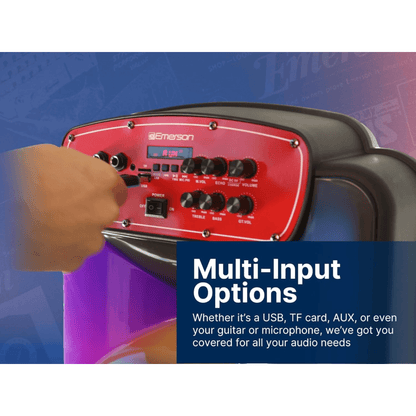 Emerson Portable Bluetooth 15" Party Speaker with Flame Lighting Jupiter Gear Home