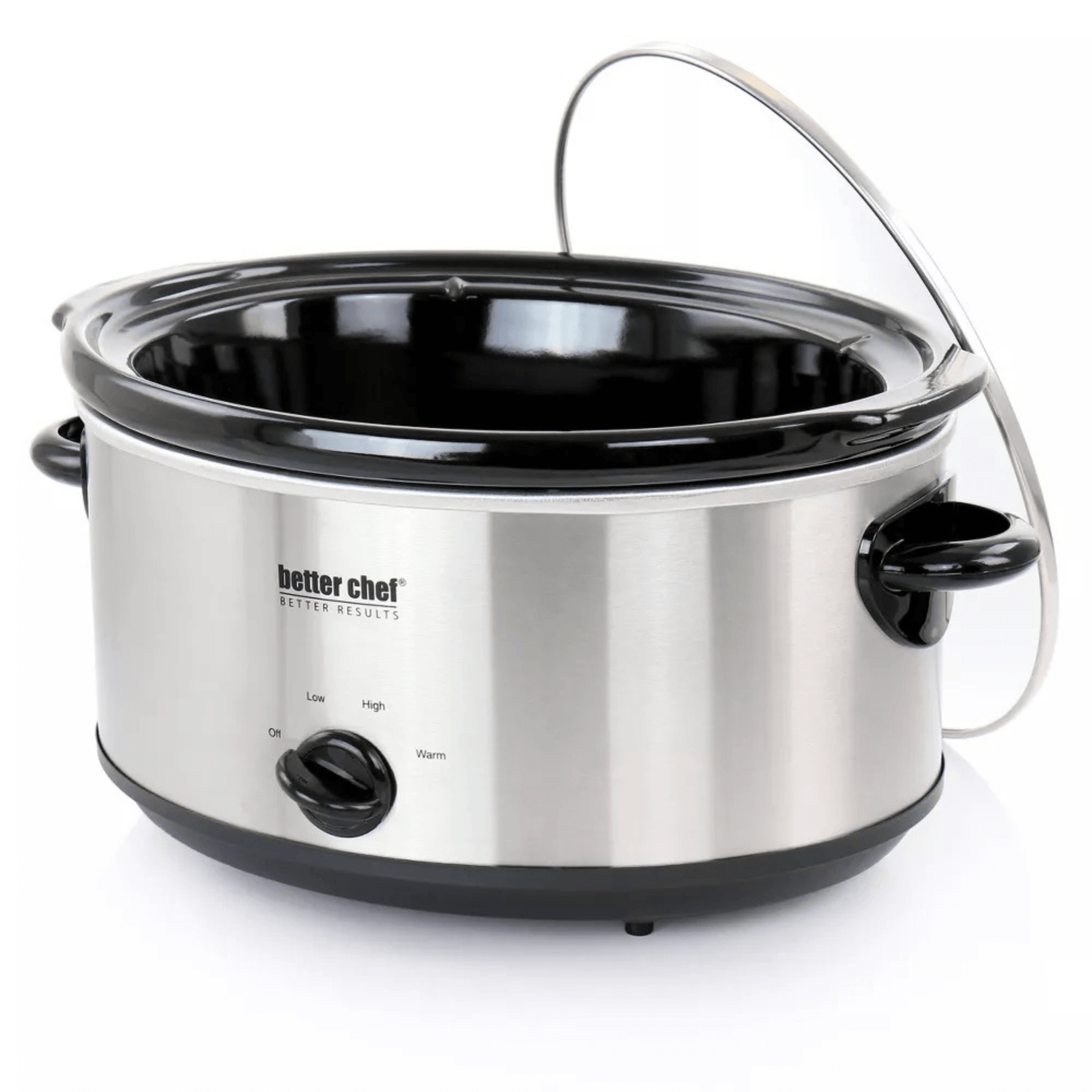 Better Chef 6-Quart Oval Stainless Steel Slow Cooker with Removable Stoneware Crock Jupiter Gear Home