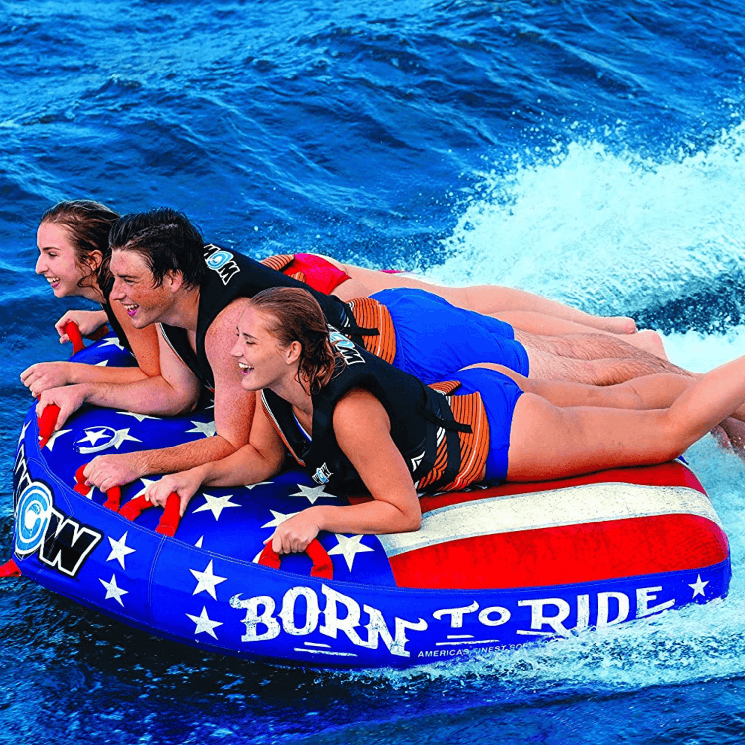 WOW Watersports Born to Ride 3 Person 3P Towable with Soft Top and EZ Tow Jupiter Gear Home