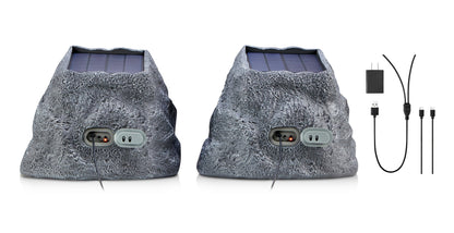 SoundPro 1-Pair Bluetooth Multi-Link Solar Rechargeable Wireless Rock Speakers Jupiter Gear Home