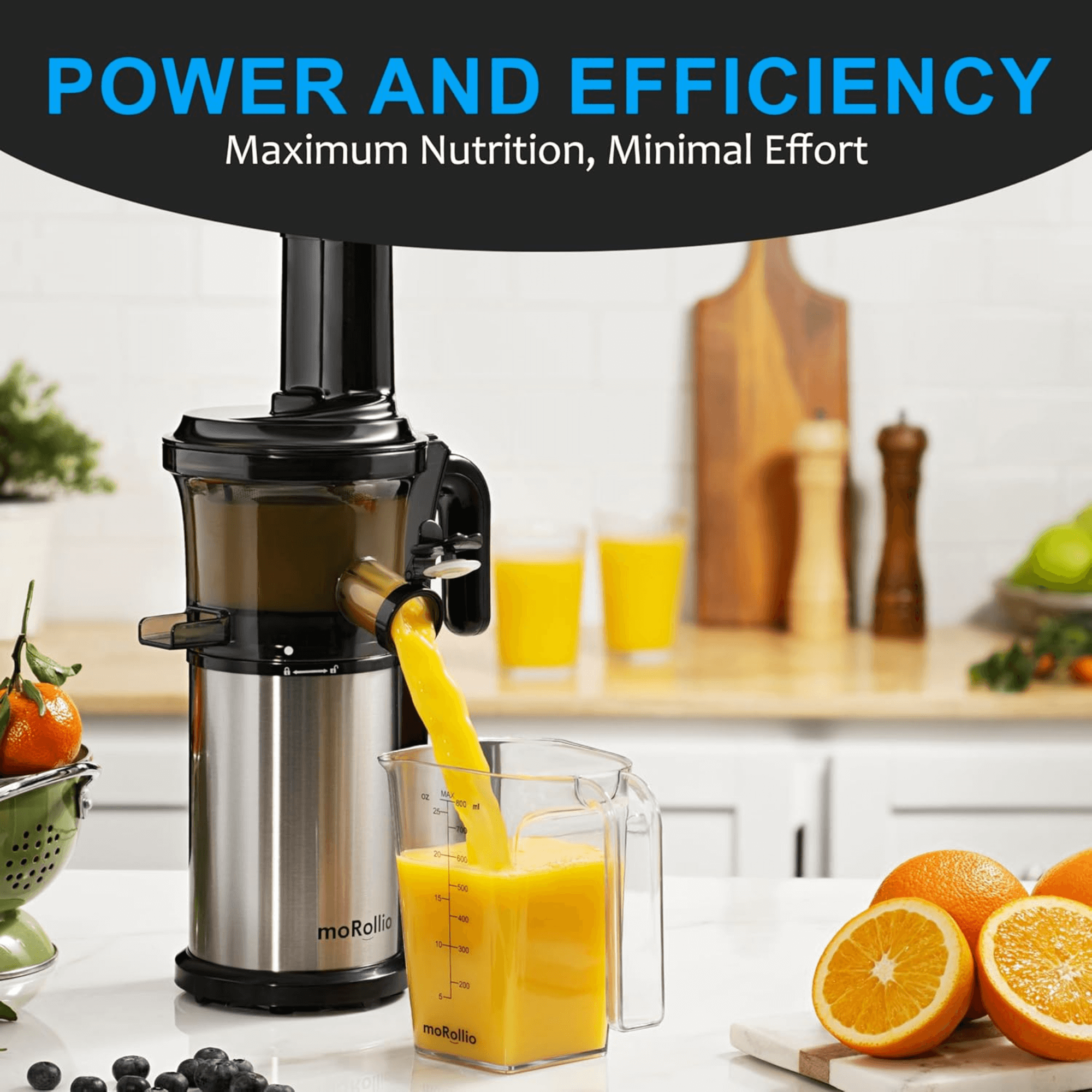moRollio 45RPM Cold Press Slow Masticating Juicer Jupiter Gear Home