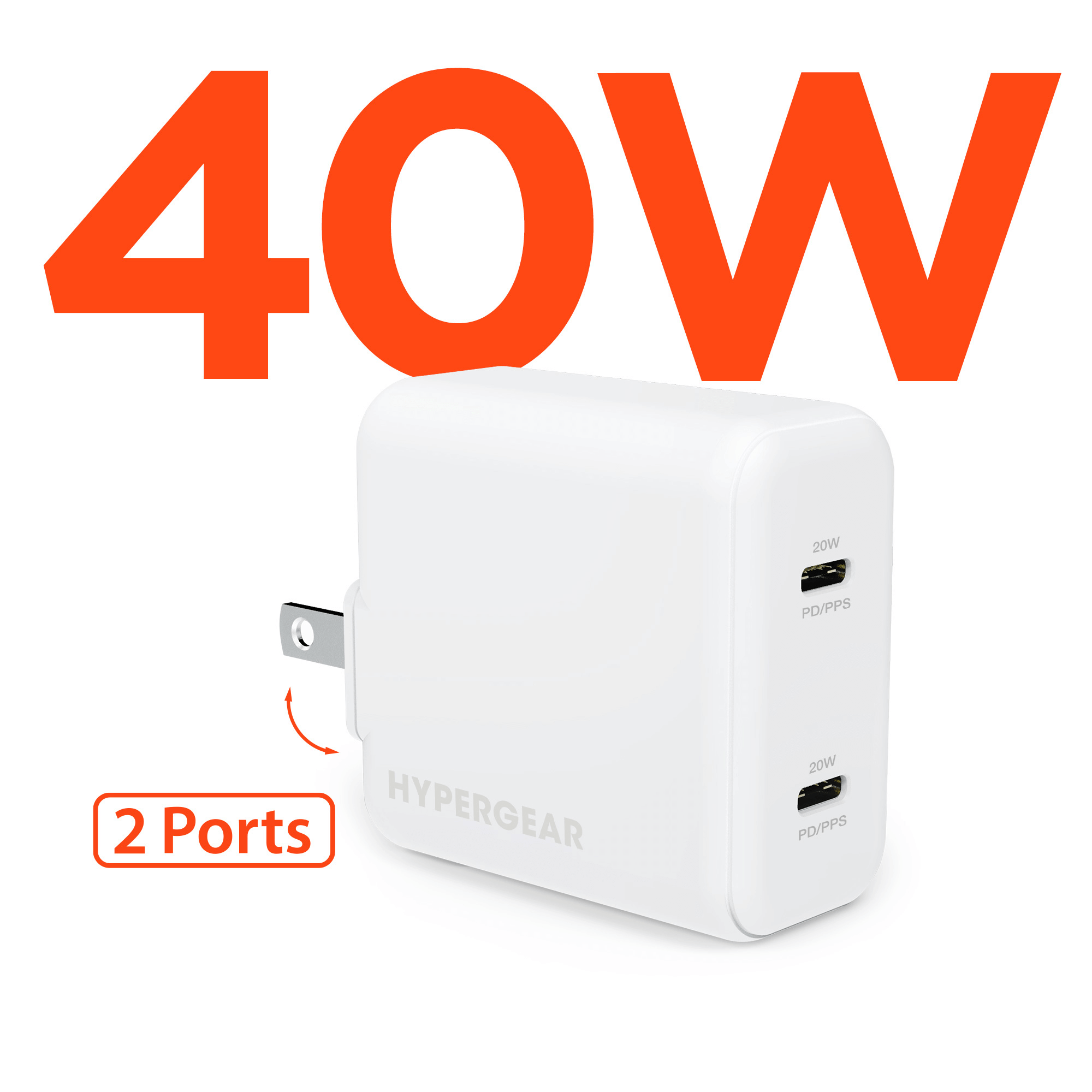 HyperGear PD40W Dual USB-C Wall Charger Jupiter Gear Home