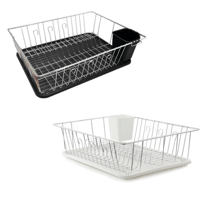 Better Chef 16" Chrome-Plated Metal Dish Rack with Drain Tray Jupiter Gear Home