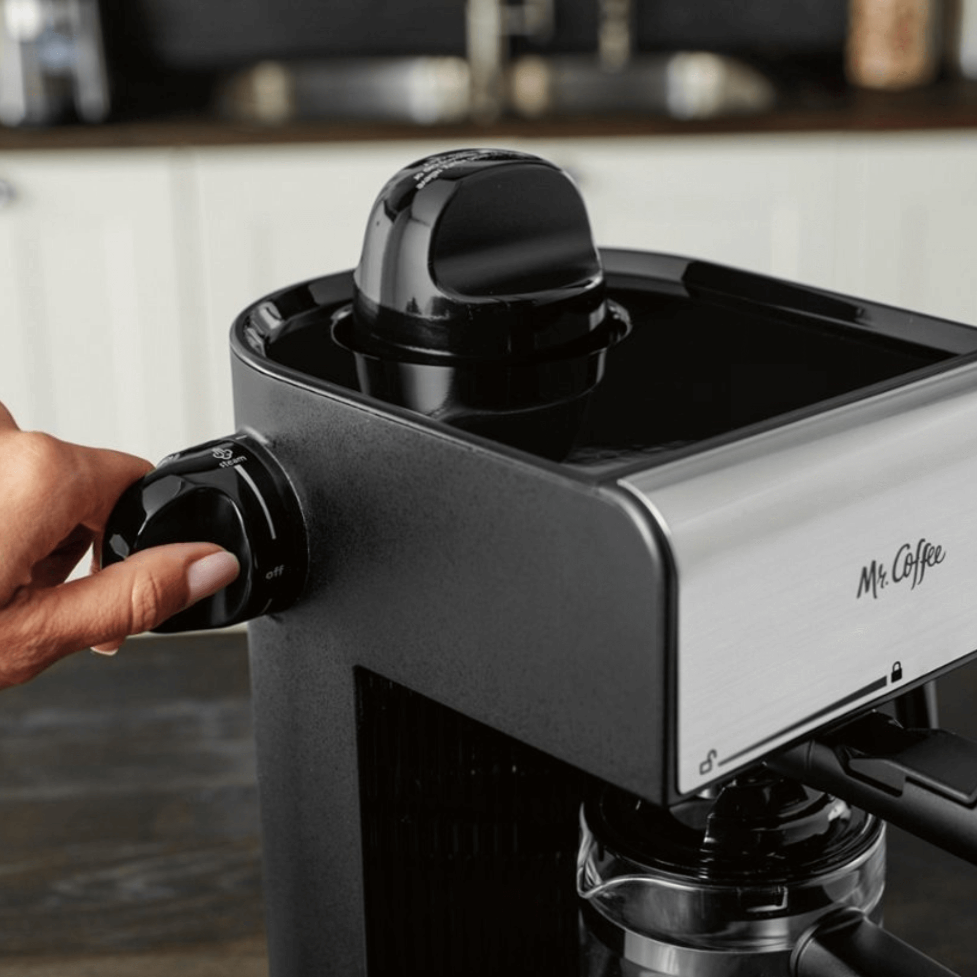 Mr. Coffee Café Steam Espresso and Cappuccino Machine with Milk Frothing Wand Jupiter Gear Home
