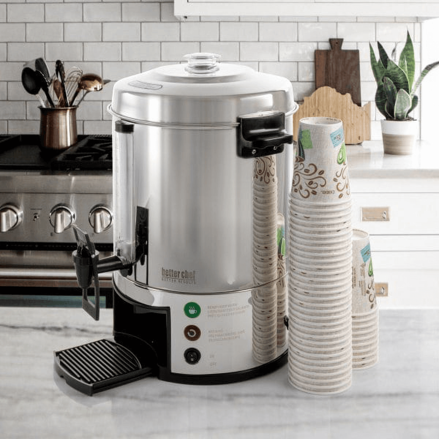 Better Chef 100 Cup Stainless Steel Urn Coffeemaker Jupiter Gear Home
