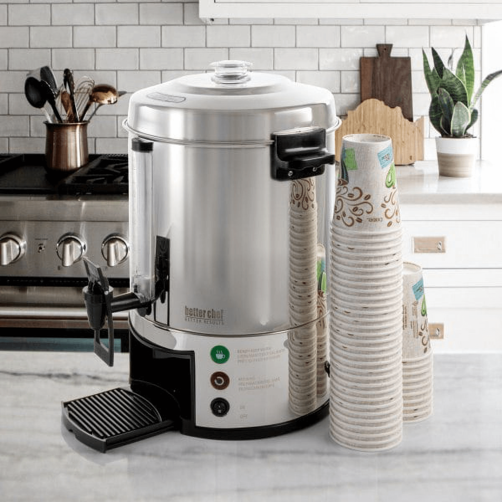Better Chef 100 Cup Stainless Steel Urn Coffeemaker Jupiter Gear Home