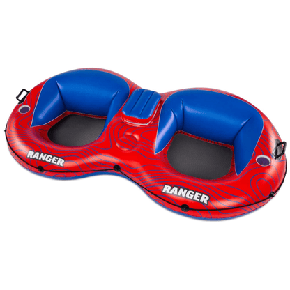 WOW Watersports Ranger 2-Person River Tube with Mesh Bottom and Cup Holders Jupiter Gear Home