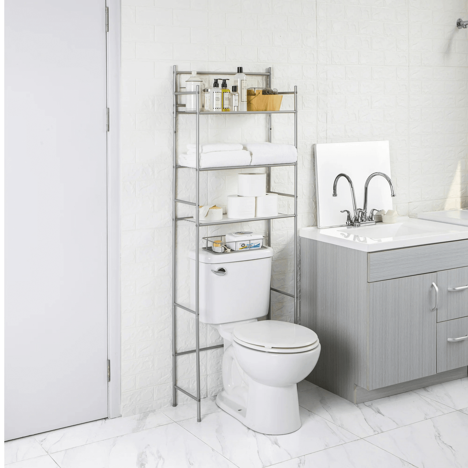 Mainstays 3-Shelf Over-the-Toilet Steel Storage Rack Jupiter Gear Home