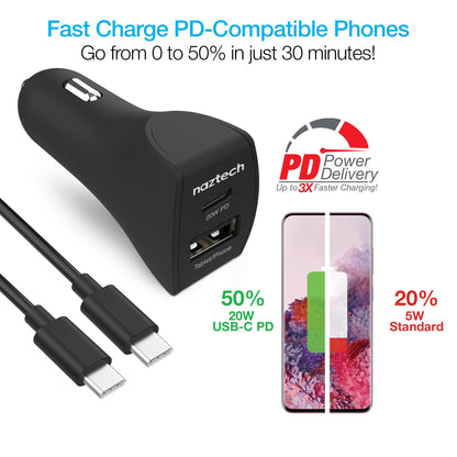 Naztech 20W USB-C PD+12W USB Car Charger Jupiter Gear Home