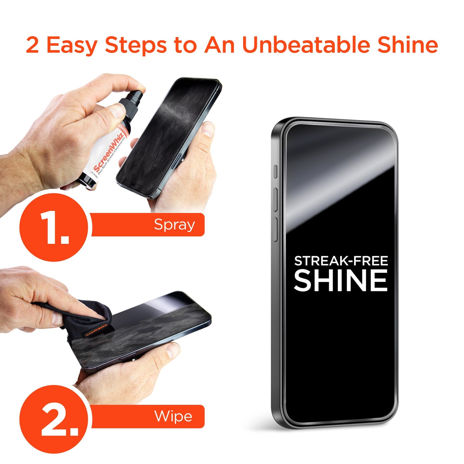 HyperGear ScreenWhiz 3-in-1 Screen Cleaning Kit w Cloth &amp; Solution Jupiter Gear Home