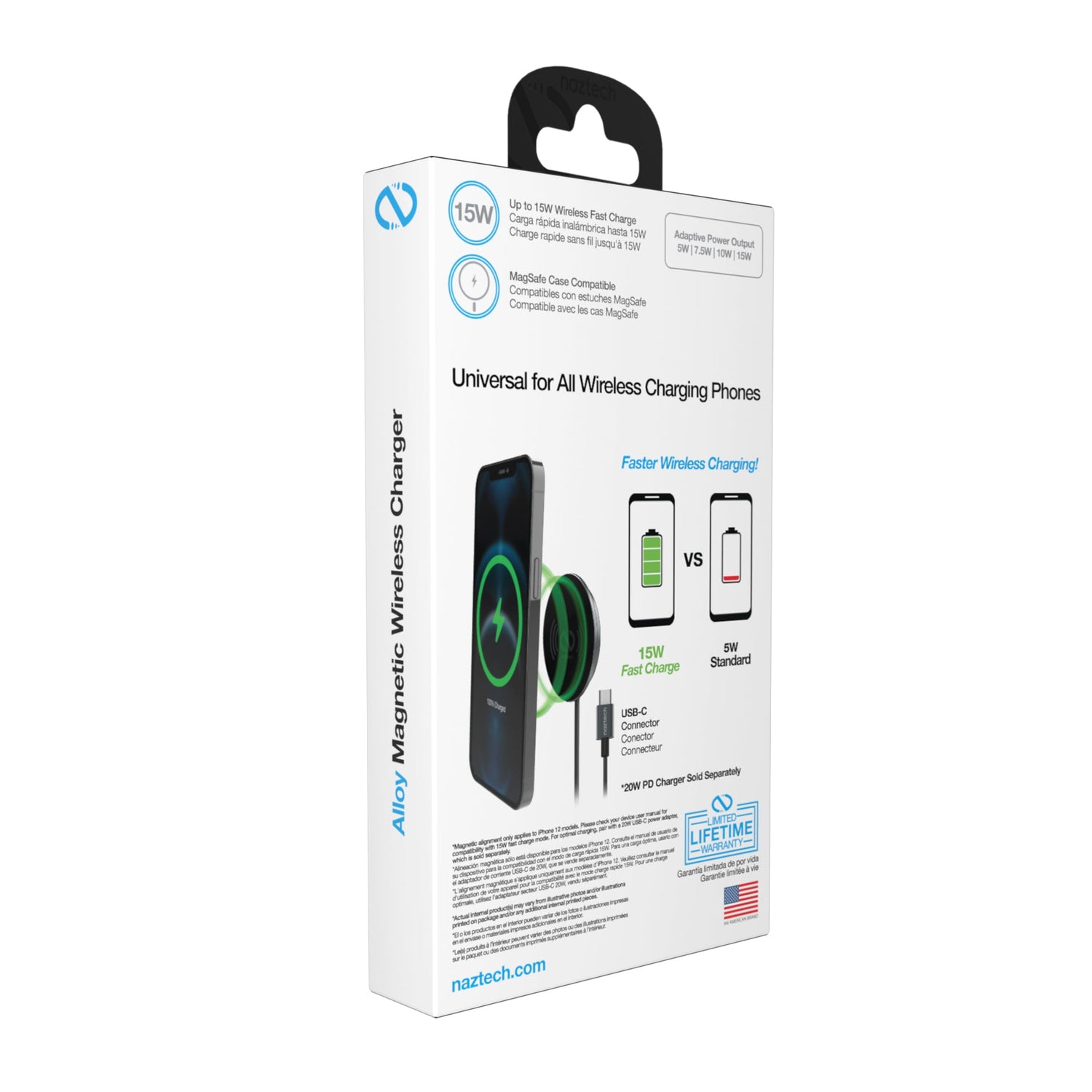 Naztech Alloy Magnetic 15W Wireless Fast Charger Jupiter Gear Home