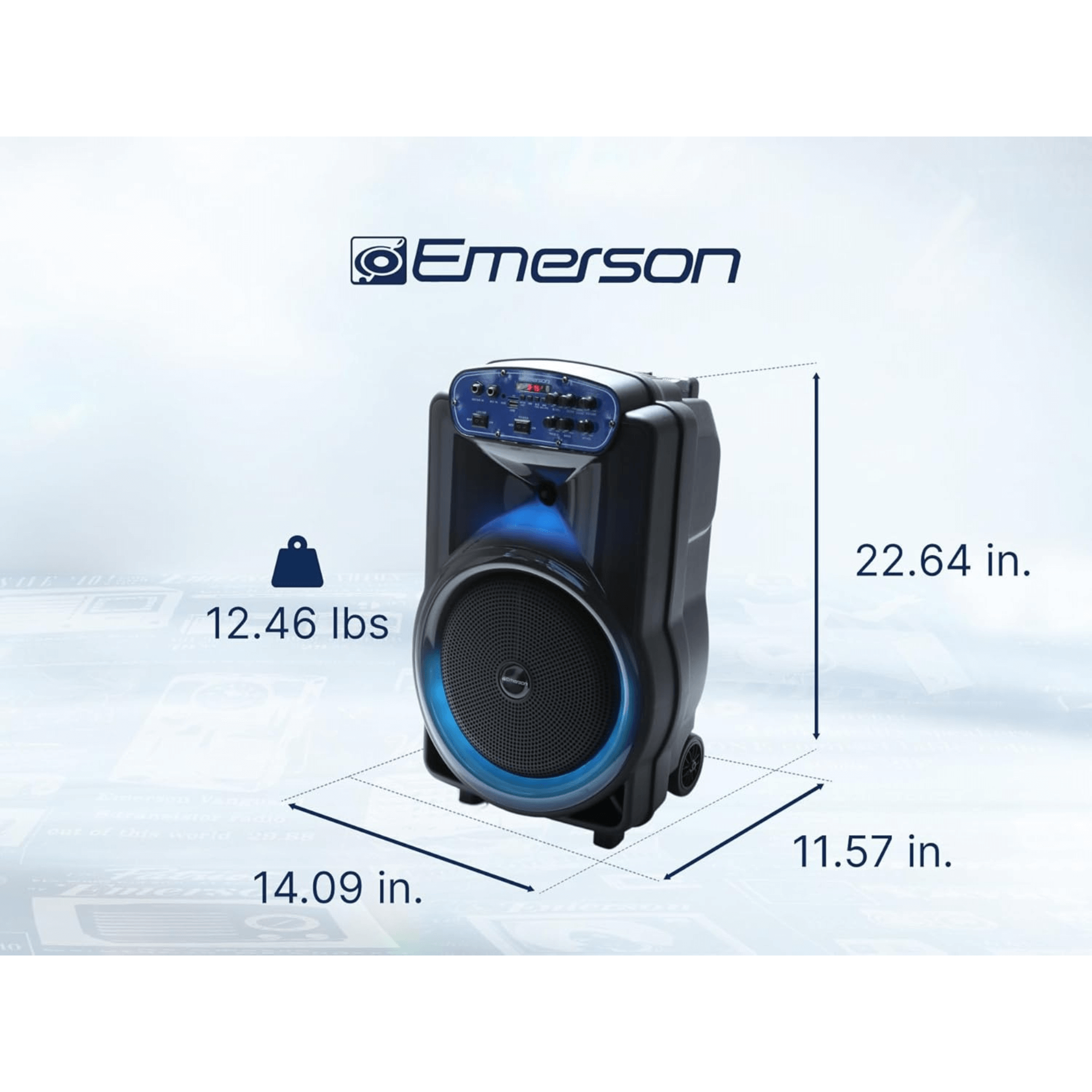 Emerson Portable Bluetooth 12" Party Speaker with Flame Lighting Jupiter Gear Home