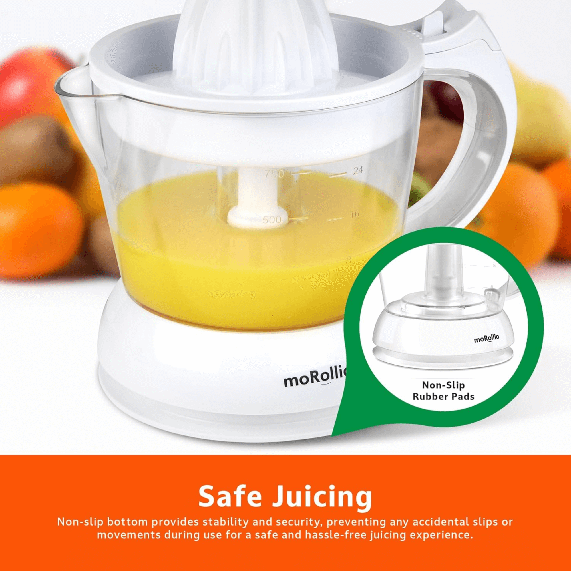 moRollio Compact 24oz Electric Citrus Juicer Jupiter Gear Home