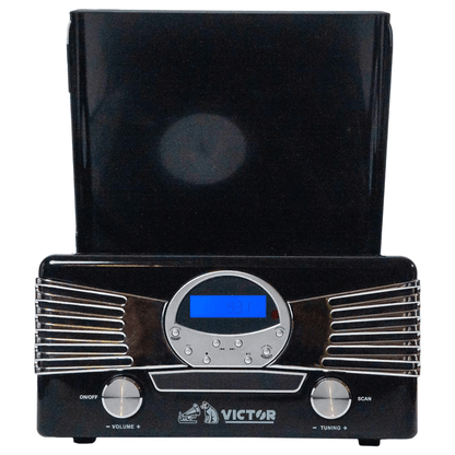 Victor Diner 7-in-1 Turntable Music Center Black - Refurbished Jupiter Gear Home