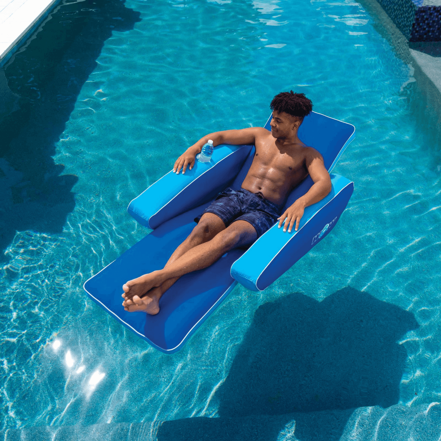 WOW Watersports Modern Lounger Pool Float with Cup Holder and Reclining Back Jupiter Gear Home