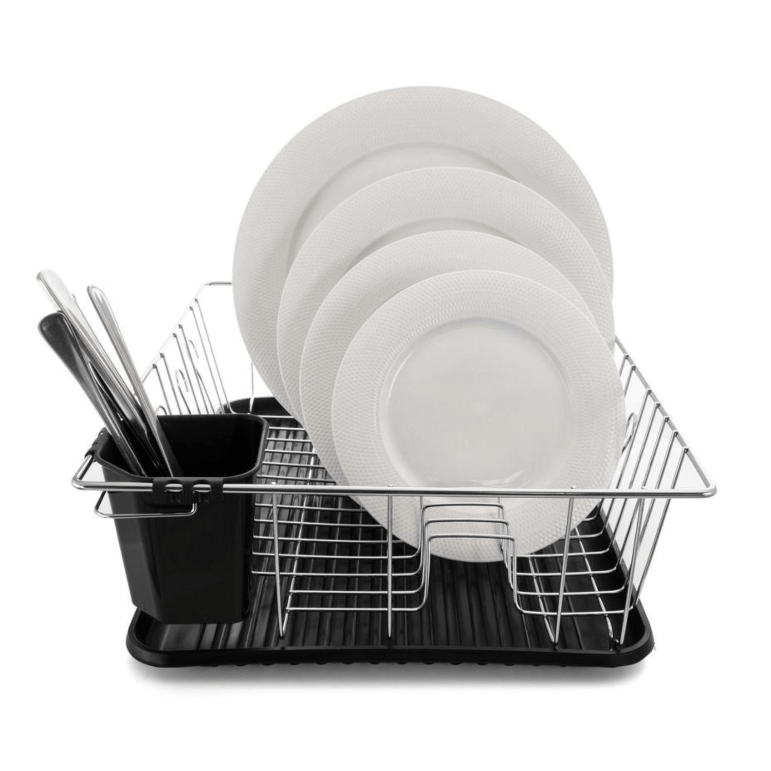 Better Chef 16" Chrome-Plated Metal Dish Rack with Drain Tray Jupiter Gear Home