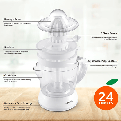 moRollio Compact 24oz Electric Citrus Juicer Jupiter Gear Home
