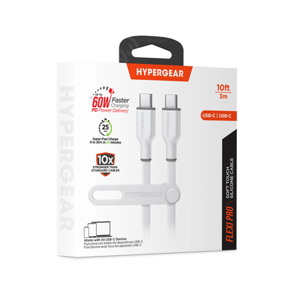 HyperGear Flexi PRO USB-C to USB-C Cable 10ft Jupiter Gear Home