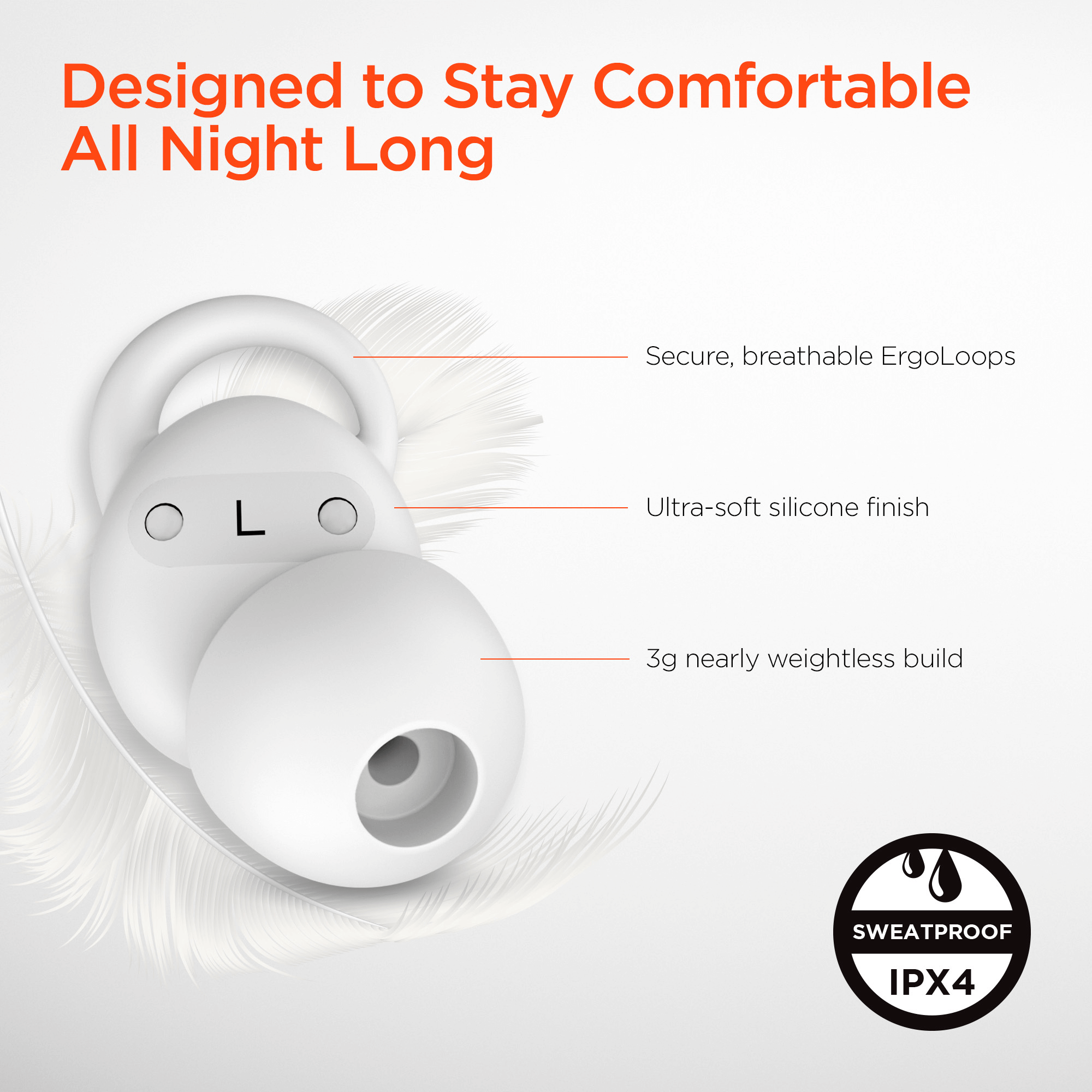 HyperGear SleepEEZ Mini Noise-Blocking True Wireless Earbuds for Sleeping Jupiter Gear Home