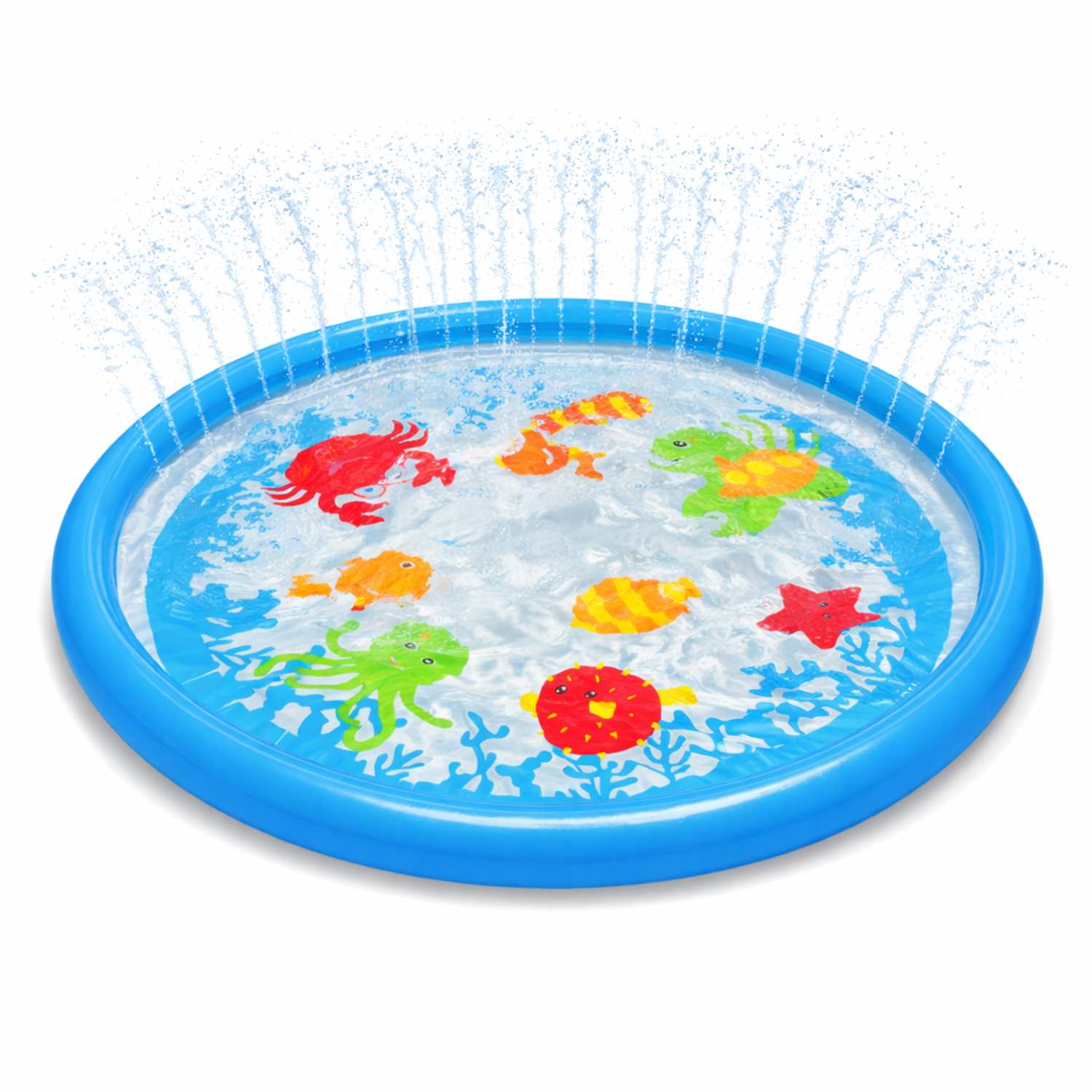 WOW Watersports Under the Sea 10 Ft Splash Pad with Adjustable Built-in Sprinkler System Jupiter Gear Home