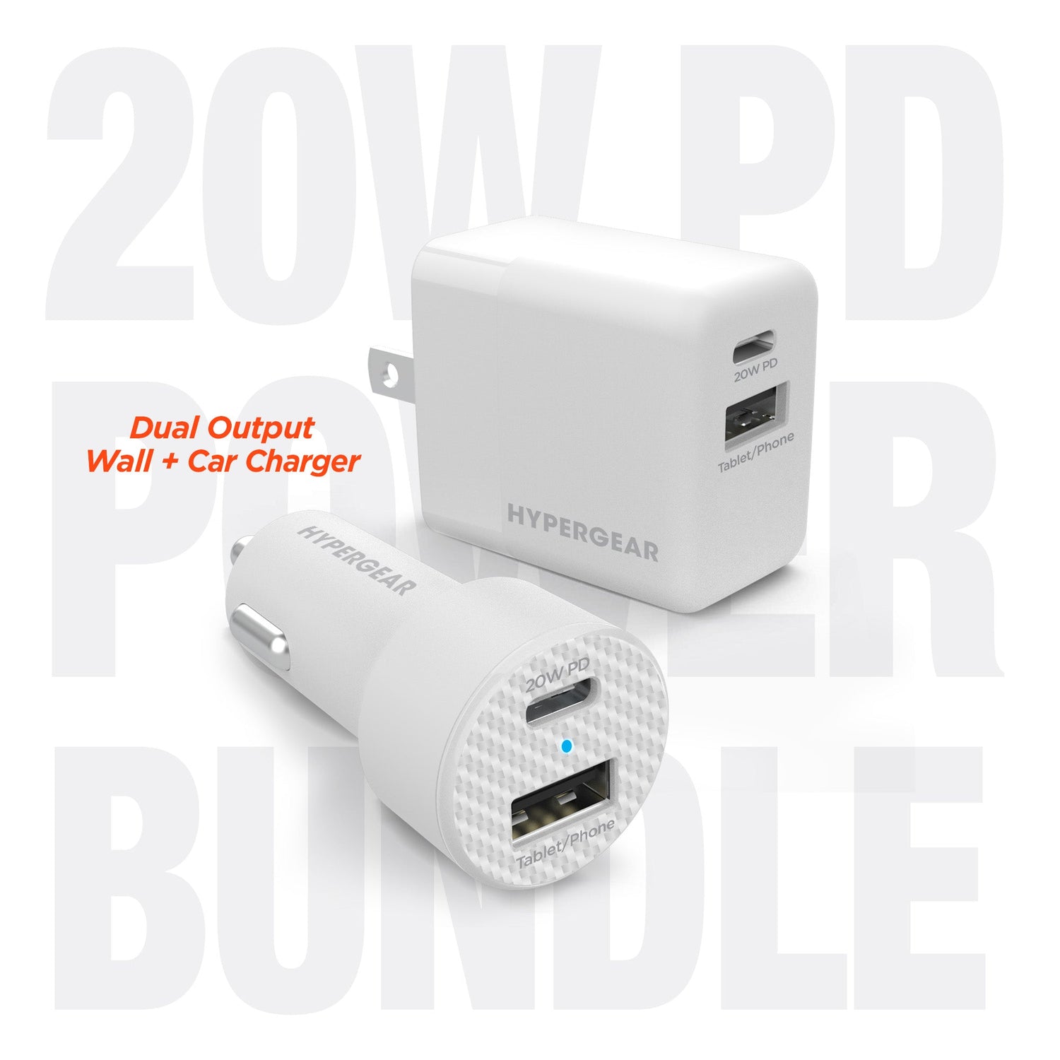 Hypergear Wall &amp; Car Charger Bundle 20W USB-C PD &amp; 12W USB Jupiter Gear Home