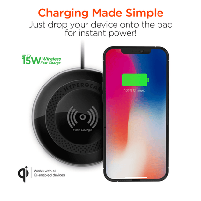 HyperGear ChargePad Pro 15W Wireless Fast Charger USB-C Jupiter Gear Home