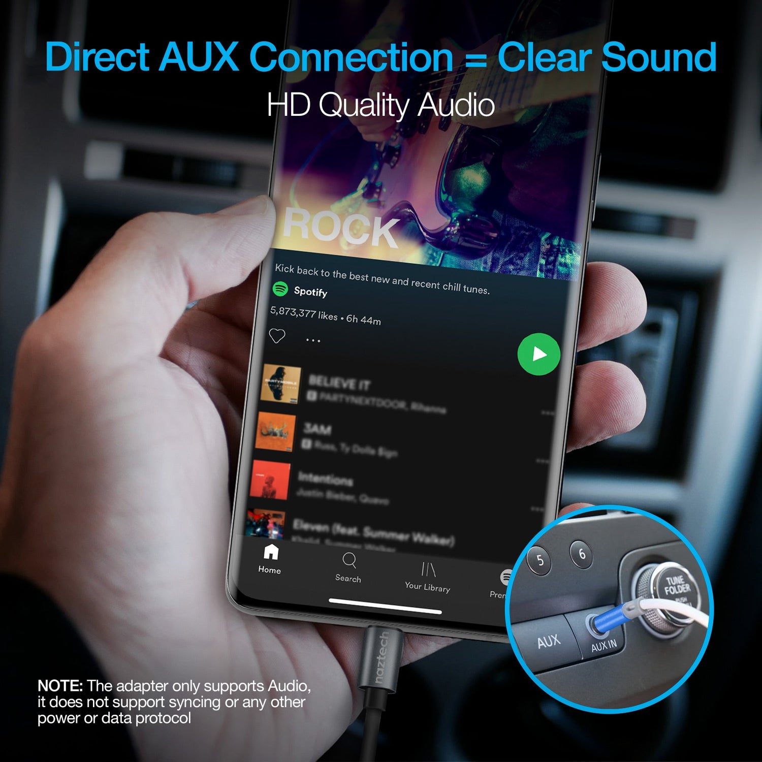 Naztech USB-C to 3.5mm Audio Adapter with Plug and Play Convenience Jupiter Gear Home