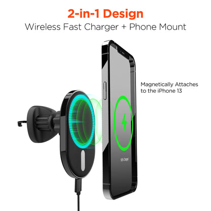 HyperGear MagVent Wireless Car Charging Mount for iPhone 13 Jupiter Gear Home