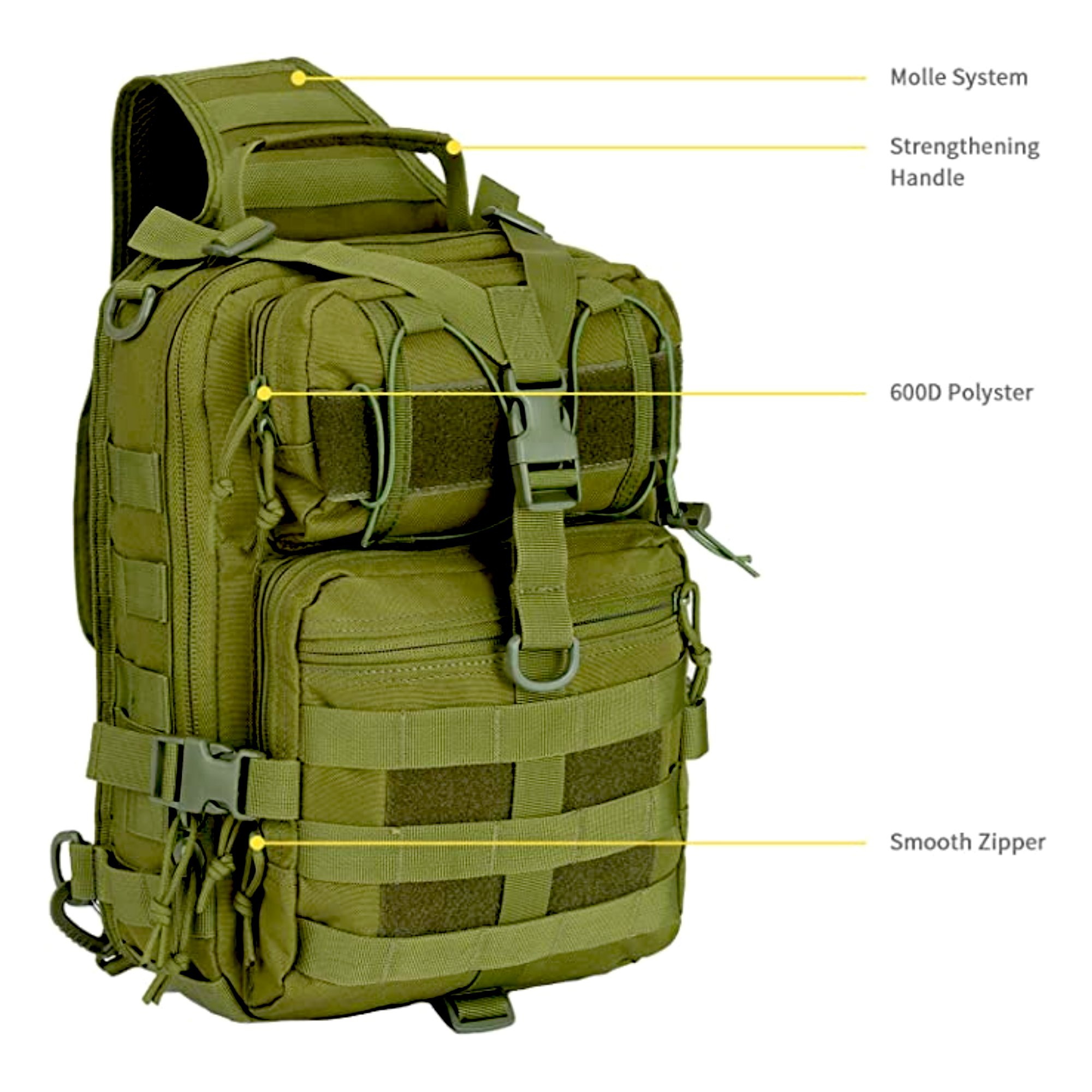 JupiterGear Tactical Military Sling Backpack 15L Shoulder Bag Molle Outdoor Daypack Backpack with Adjustable Strap Jupiter Gear Home