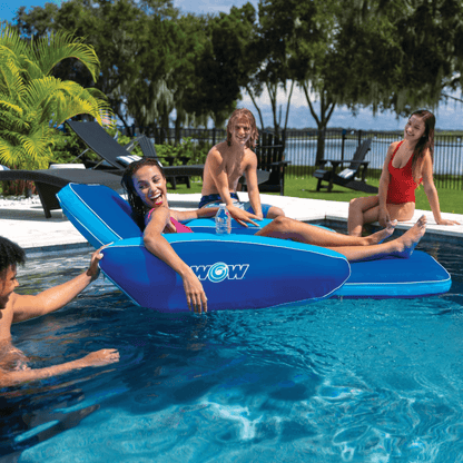 WOW Watersports Modern Lounger Pool Float with Cup Holder and Reclining Back Jupiter Gear Home