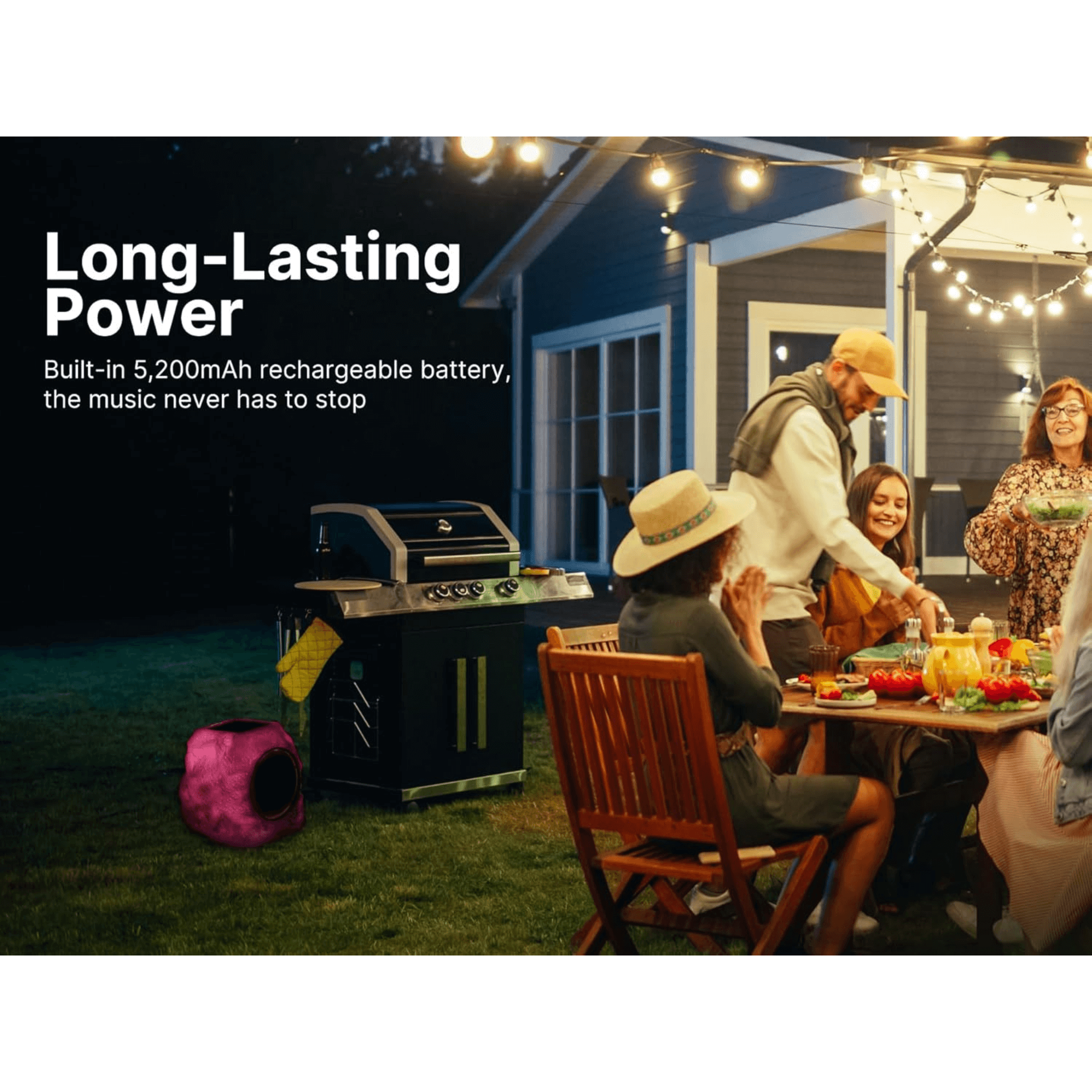 Emerson Rock Party Solar Multicolor LED Bluetooth Outdoor Speaker Jupiter Gear Home