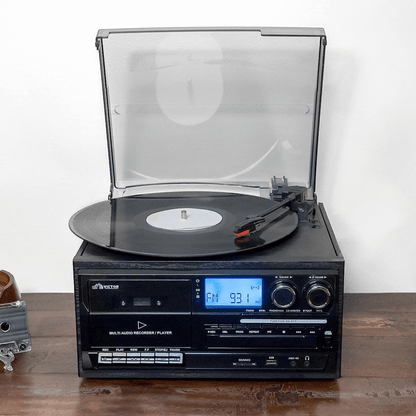 Victor Cosmopolitan 8-in-1 Turntable Music Center Black - Refurbished Jupiter Gear Home