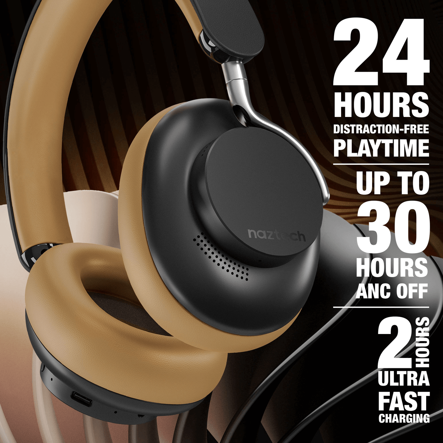 Naztech Aura 360 ANC Wireless Headphones Jupiter Gear Home