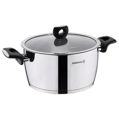 Korkmaz Nora 2L Stainless Steel Casserole with Lid Jupiter Gear Home