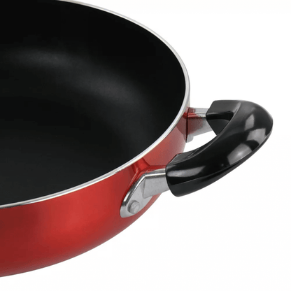 Better Chef 12" Aluminum Non-Stick Metallic Red Deep Fryer with Glass Lid Jupiter Gear Home