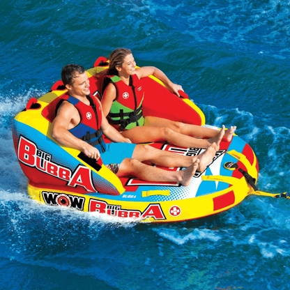 WOW Watersports Big Bubba Hi Vis 2 Person Towable Water Tube For River and Lake Jupiter Gear Home
