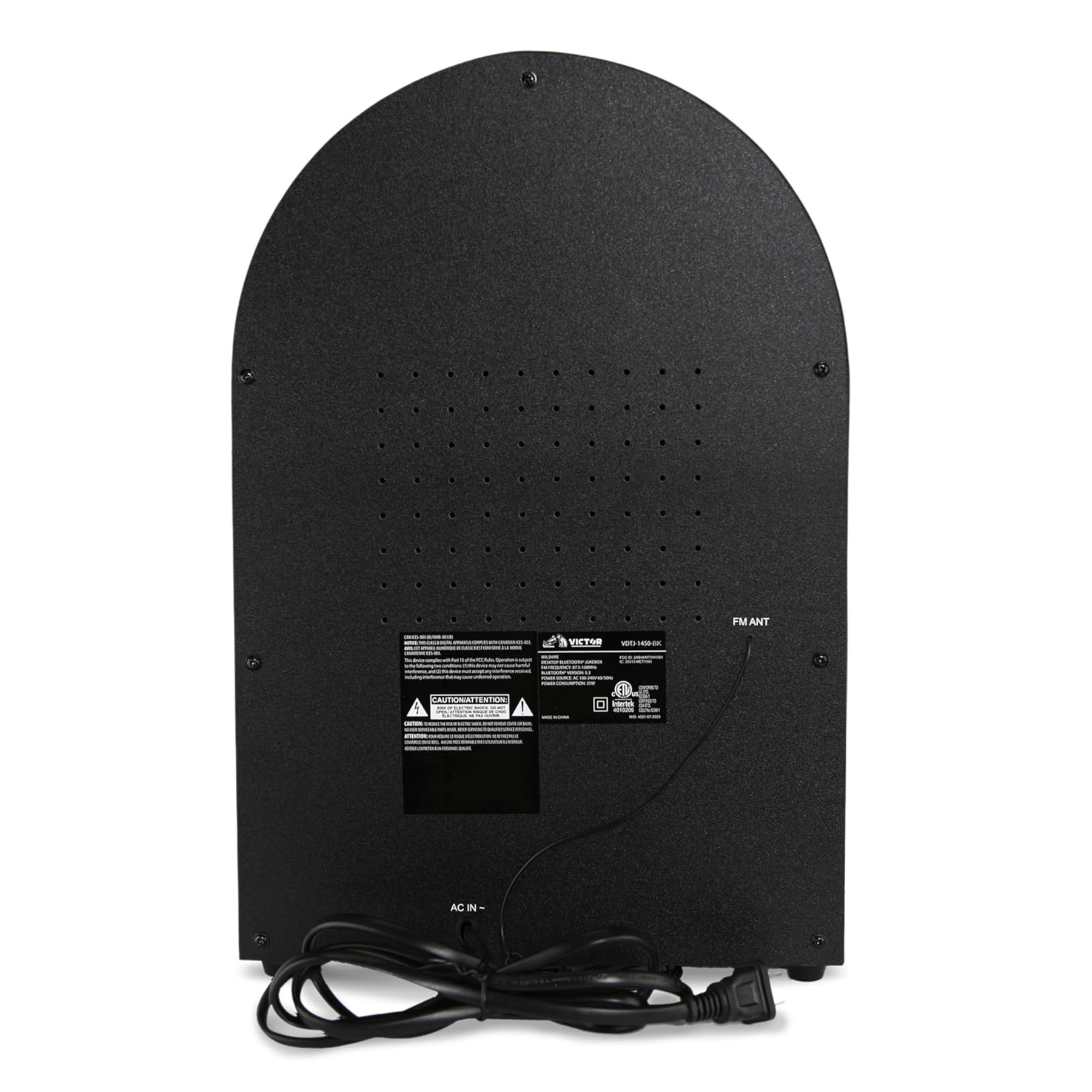 Victor Wilshire Bluetooth Jukebox with Multicolor LED Lighting and FM Radio Jupiter Gear Home