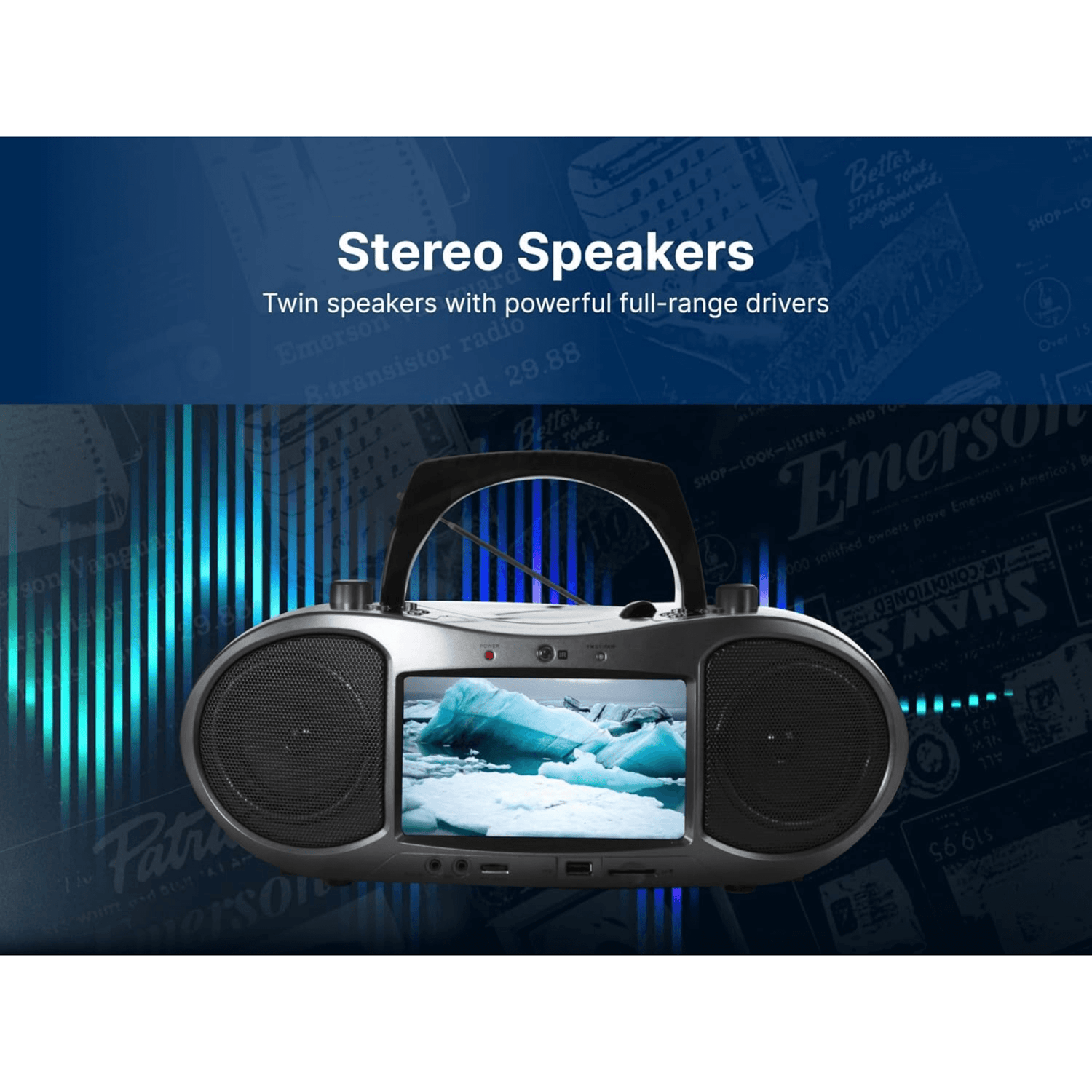 Emerson 7" Bluetooth DVD Boombox - Refurbished Jupiter Gear Home